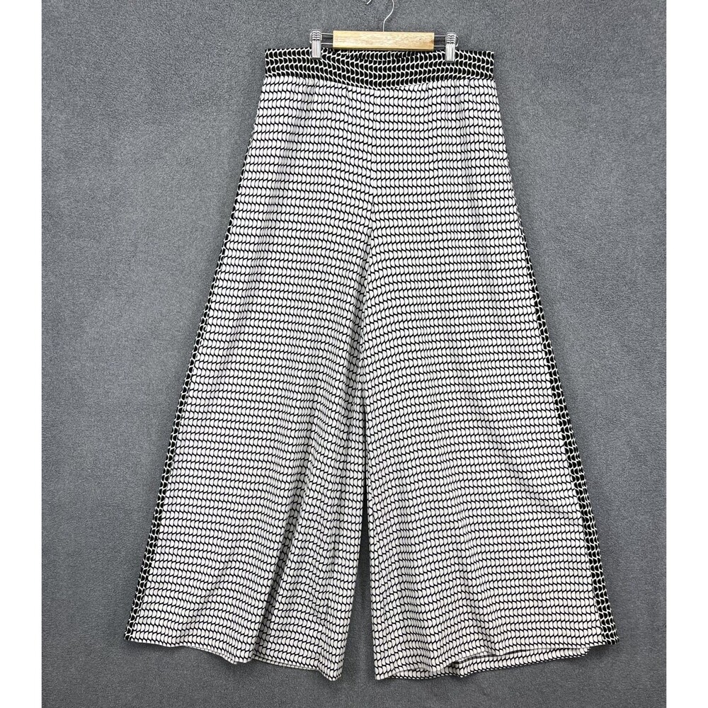 Gabrielle‎ Union Pants Womens Large Black White Wide Leg Palazzo Geometric Print
